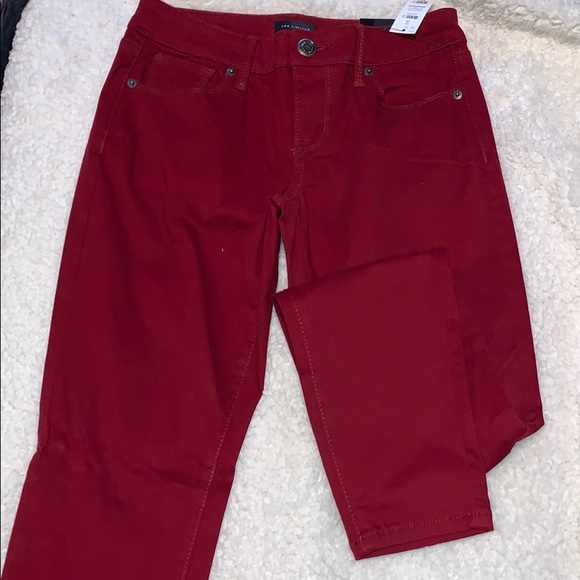 cranberry colored jeans